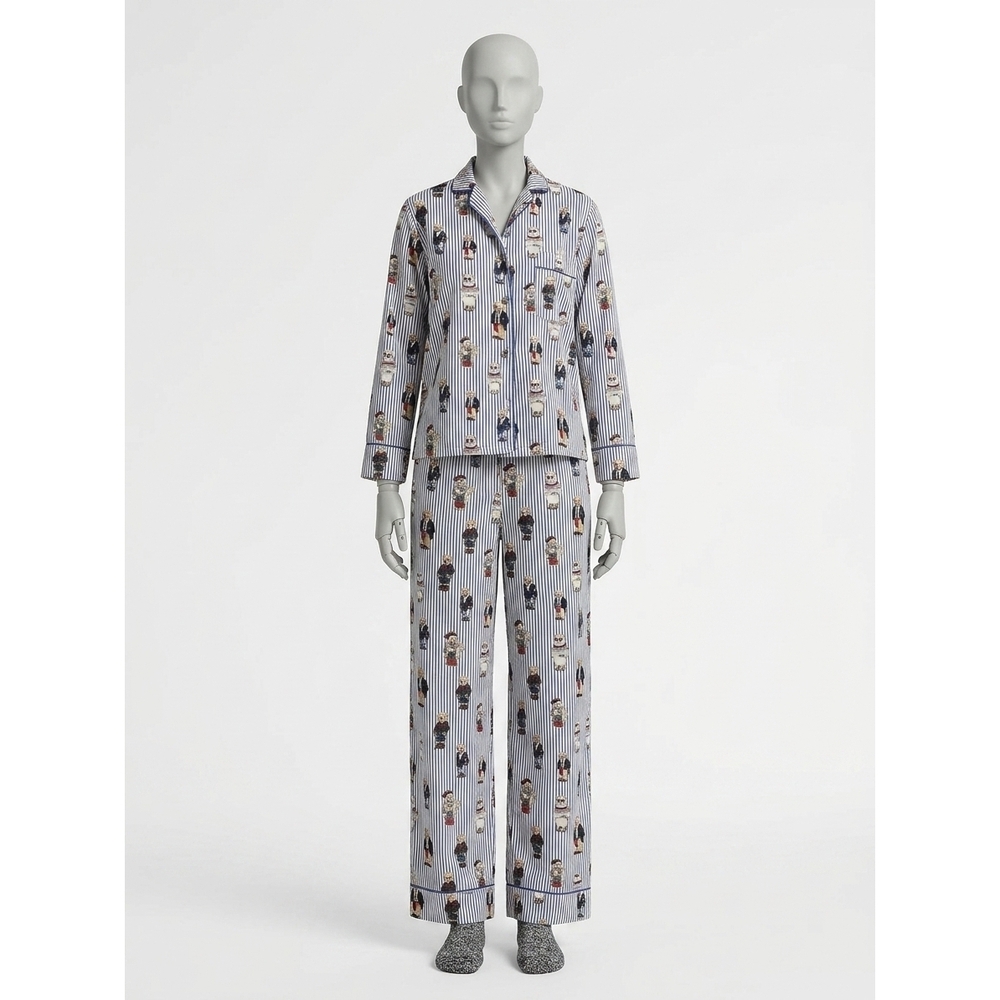 NEW POLO RALPH LAUREN madison pajama set in snowfall blue